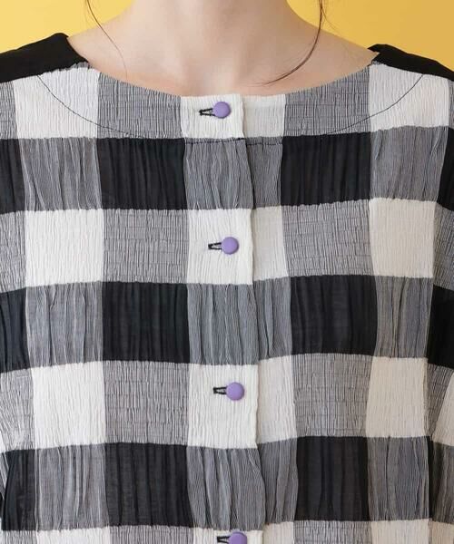 Jocomomola / ホコモモラ カットソー | 【2WAY】ビッグチェックブルーゼTシャツブラウス | 詳細3