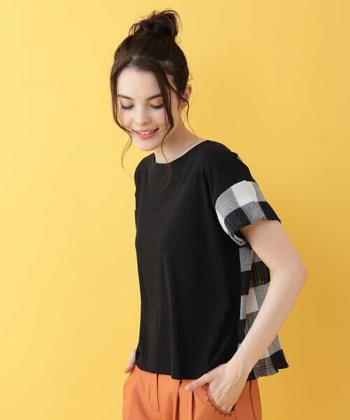 Jocomomola / ホコモモラ カットソー | 【2WAY】ビッグチェックブルーゼTシャツブラウス | 詳細9