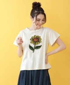 Jocomomola / ホコモモラ カットソー | Especial プリントTシャツ "ぐるぐる花"