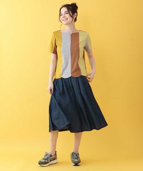 Jocomomola / ホコモモラ カットソー | Colorido ストライプ切替Tシャツ | 詳細8