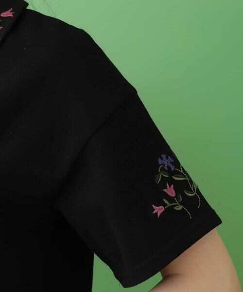 Jocomomola / ホコモモラ カットソー | animoso フラワー刺繍ポロシャツカットソー | 詳細4