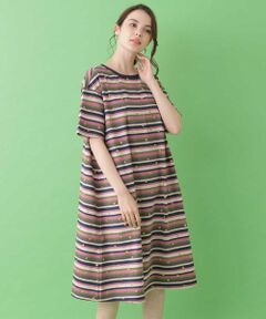 Jocomomola / ホコモモラ ロング・マキシ丈ワンピース | rayas ボーダー刺繍ワンピース