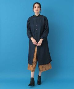 Jocomomola / ホコモモラ ノーカラージャケット | 【2WAY】Suaveデニム ワンピースジャケット