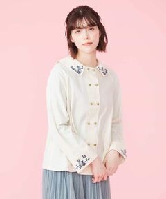 Jocomomola / ホコモモラ シャツ・ブラウス | respirar フラワー刺繍ブラウス