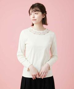 Jocomomola / ホコモモラ カットソー | レースデザインカットソー