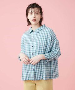 【2WAY】Sheer check ブラウス