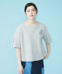 ポイント刺繍ワッフルＴシャツ