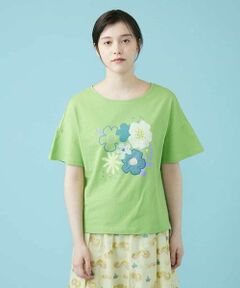 Pop 刺繍アップリケTシャツ