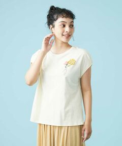 Jocomomola / ホコモモラ カットソー | Flor ワンポイント刺繍Ｔシャツ