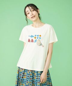 Jocomomola / ホコモモラ カットソー | Ribera 鳥刺繍Ｔシャツ