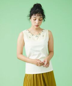 カットワーク 刺繍タンクトップ