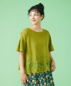 Jocomomola / ホコモモラ カットソー | Vestir 刺繍スカラップカットソー