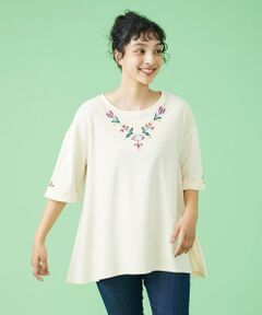 Jocomomola / ホコモモラ カットソー | Vestir 刺繍チュニックカットソー