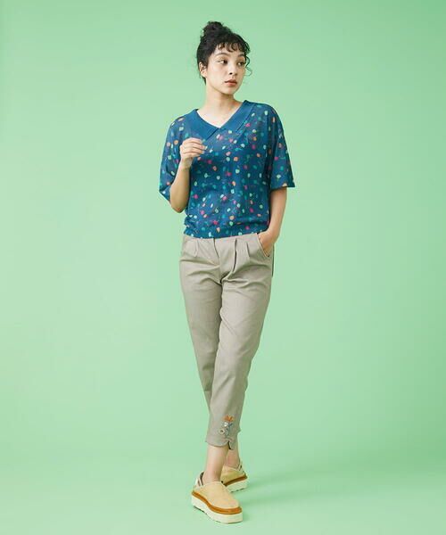 Jocomomola / ホコモモラ ショート・ハーフ・半端丈パンツ | フラワー刺繍テーパードパンツ | 詳細13