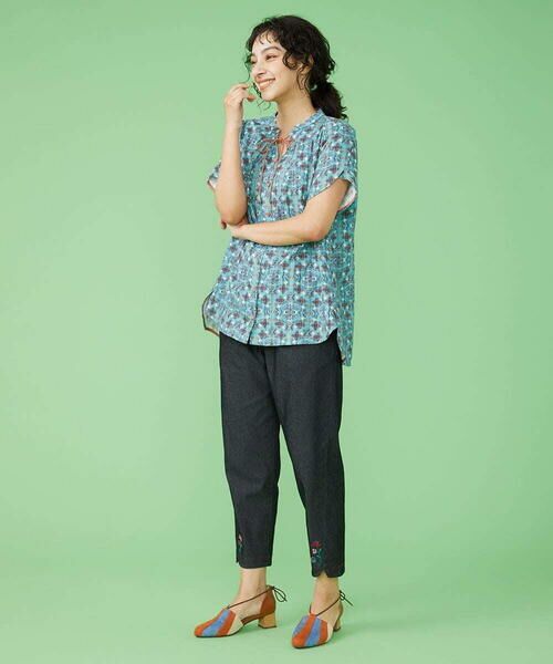 Jocomomola / ホコモモラ ショート・ハーフ・半端丈パンツ | フラワー刺繍テーパードパンツ | 詳細21