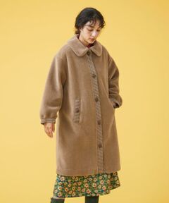 Jocomomola / ホコモモラ ステンカラーコート | Bestia ボア ロングコート