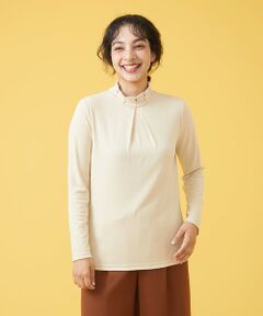 Jocomomola / ホコモモラ カットソー | ベアスムース 刺繍ハイネックカットソー