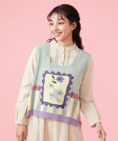 Sello 刺繍ニットベスト