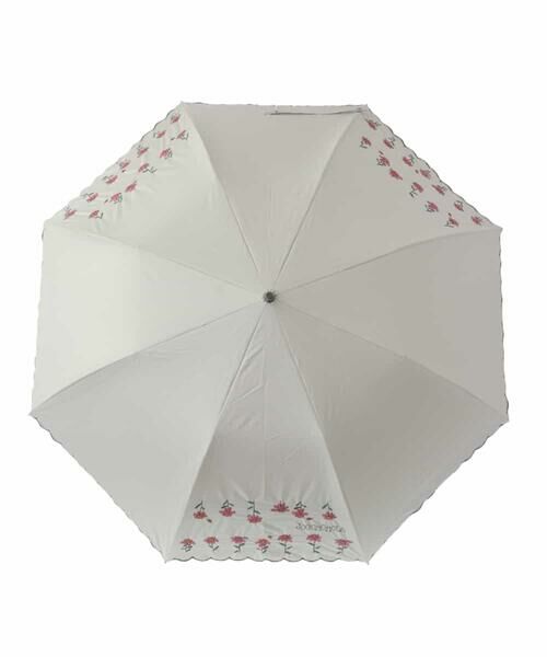 Jocomomola / ホコモモラ 傘 | 【UV・晴雨兼用】フラワー刺繍デザイン折りたたみ傘 | 詳細1