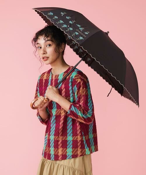 Jocomomola / ホコモモラ 傘 | 【UV・晴雨兼用】フラワー刺繍デザイン折りたたみ傘 | 詳細8