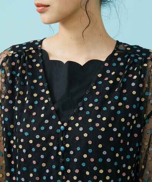 Jocomomola / ホコモモラ ロング・マキシ丈ワンピース | Burbuja ドットチュールワンピース | 詳細3