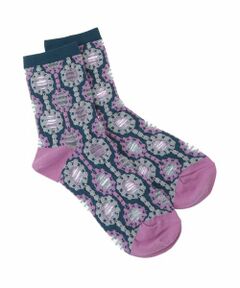 Jocomomola / ホコモモラ その他小物 | ラメ入りフラワーパターンソックス