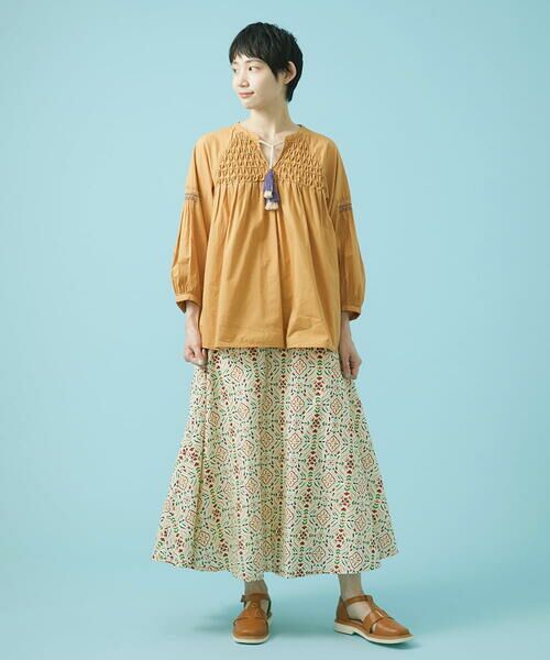 Jocomomola / ホコモモラ シャツ・ブラウス | スモッキングスキッパーブラウス | 詳細11