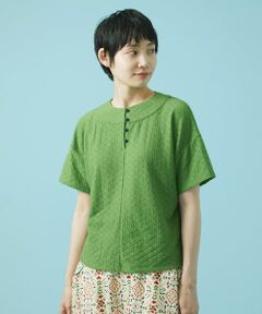 Jocomomola / ホコモモラ カットソー | Dentado レース ヘンリーネックカットソー