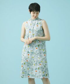 Jocomomola / ホコモモラ ロング・マキシ丈ワンピース | Hallstatt 街並みプリント ノースリーブワンピース