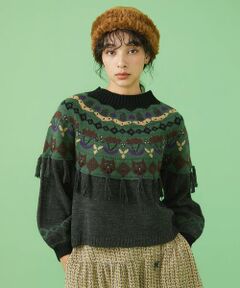 Jocomomola / ホコモモラ ニット・セーター | Pluma アニマルジャカードニット