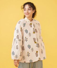 Jocomomola / ホコモモラ ノーカラージャケット | Arbol 刺繍ノーカラージャケット