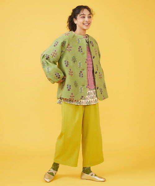 Jocomomola / ホコモモラ ノーカラージャケット | Arbol 刺繍ノーカラージャケット | 詳細16