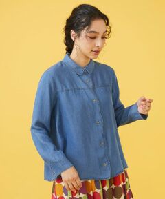 Jocomomola / ホコモモラ シャツ・ブラウス | テンセルデニム 刺繍ブラウス