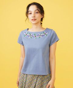 Jocomomola / ホコモモラ カットソー | Regadera ビーズ刺繍カットソー