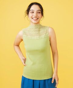 Jocomomola / ホコモモラ タンクトップ | フライス レース切り替えタンクトップ