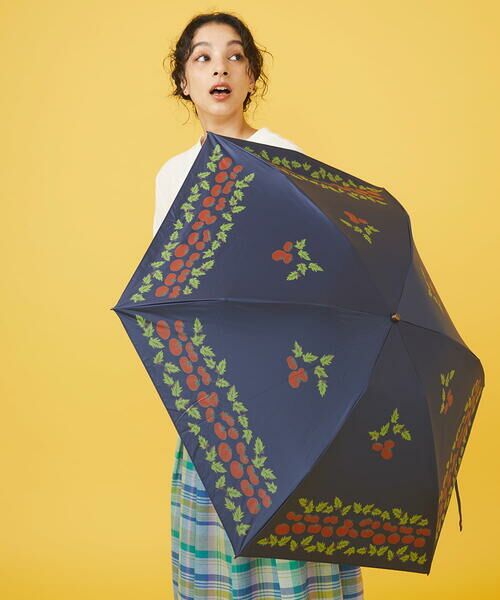 Jocomomola / ホコモモラ 傘 | 【UV・晴雨兼用】トマトモチーフプリント折りたたみ傘 | 詳細7
