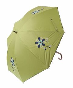 【UV・晴雨兼用】フラワー刺繍スカラップデザイン長傘