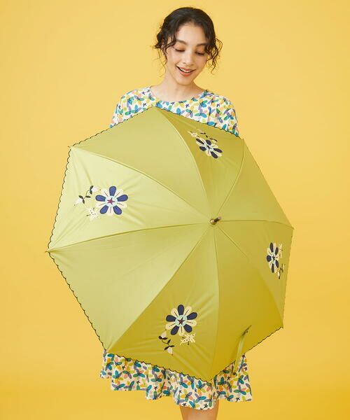 Jocomomola / ホコモモラ 傘 | 【UV・晴雨兼用】フラワー刺繍スカラップデザイン長傘 | 詳細7