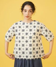 Jocomomola / ホコモモラ シャツ・ブラウス | Petalo 総刺繍五分袖ブラウス