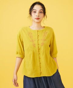 Jocomomola / ホコモモラ シャツ・ブラウス | Cambiar フラワー刺繍ブラウス