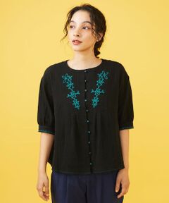Jocomomola / ホコモモラ シャツ・ブラウス | Cambiar フラワー刺繍ブラウス
