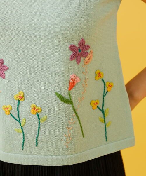 Jocomomola / ホコモモラ ニット・セーター | Jardineria フラワー刺繍ニット | 詳細11