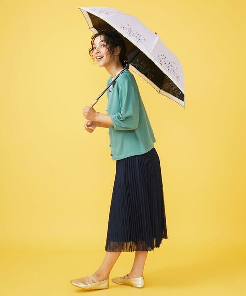 Jocomomola / ホコモモラ 傘 | 【晴雨兼用/UV】フラワー刺繍デザイン折りたたみ傘 | 詳細11