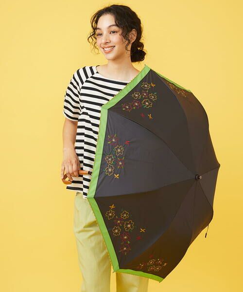 Jocomomola / ホコモモラ 傘 | 【晴雨兼用/UV】フラワー刺繍デザイン折りたたみ傘 | 詳細7