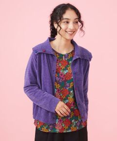 Jocomomola / ホコモモラ カーディガン・ボレロ | Mini CHENILLE ニットカーディガン