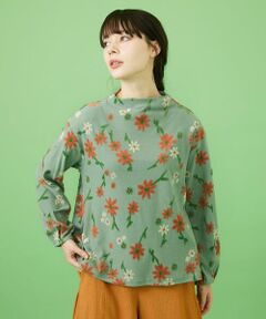 Jocomomola / ホコモモラ カットソー | Flor フラワージャカード ボトルネックカットソー