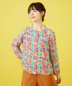 Jocomomola / ホコモモラ シャツ・ブラウス | Morado ciruela プリントブラウス