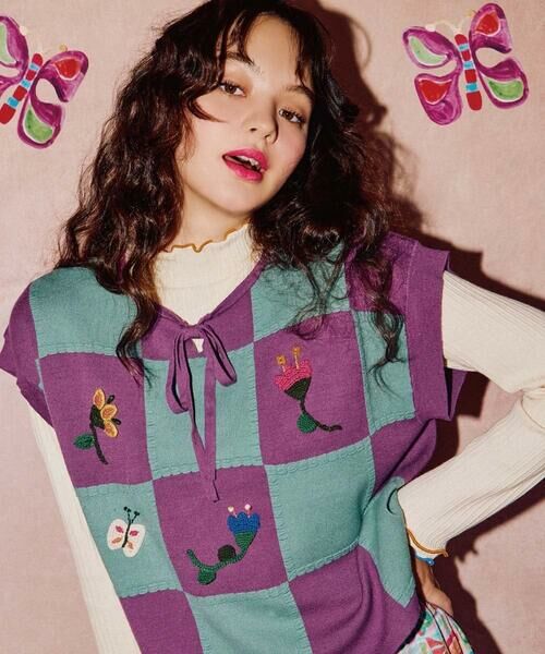 Jocomomola / ホコモモラ ベスト | Morado クロッシェニットベスト | 詳細11