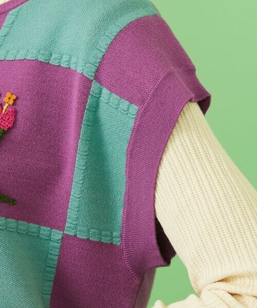 Jocomomola / ホコモモラ ベスト | Morado クロッシェニットベスト | 詳細6
