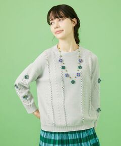 Jocomomola / ホコモモラ ニット・セーター | Planta フラワークロッシェニットプルオーバー